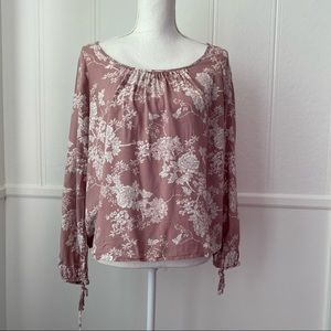 Charolette russe long sleeve purple floral blouse